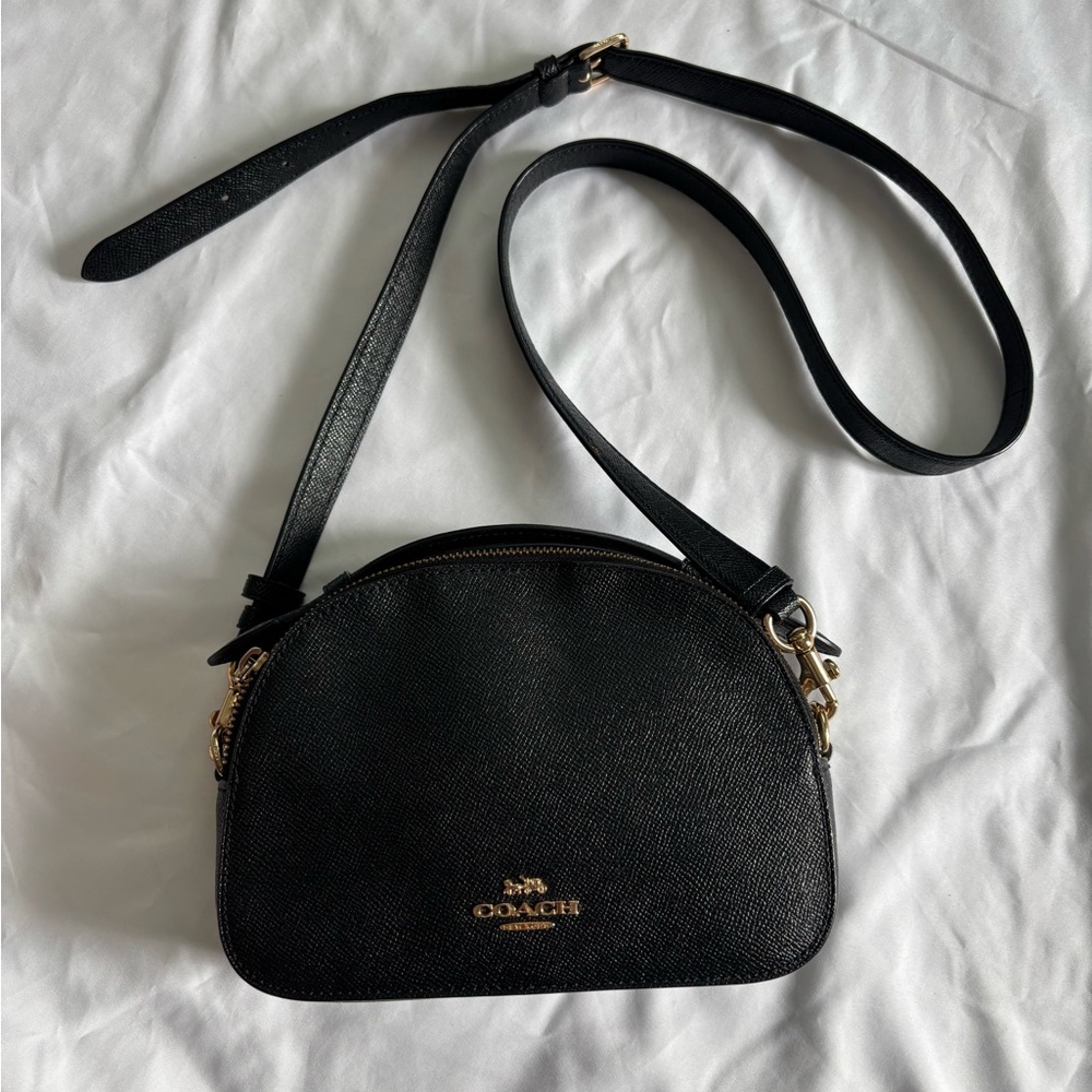 Coach Black Crossbody Bag with Gold Accents